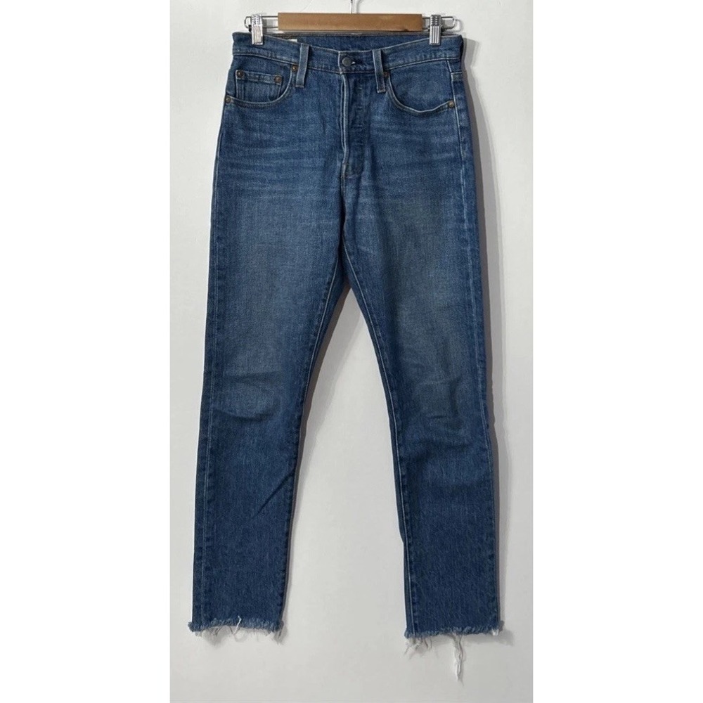 Women's Levis Premium 501 S Skinny Jeans Made USA Button Fly Sz 25 25x28 Stretch